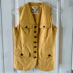 Evan Picone Vintage 70s Wool Muted Mustard Button Up Country Vest | Size 12